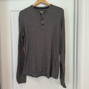 Men’s grey rag & bone grey large long sleeve henley